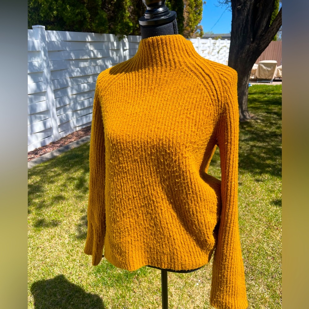 Madewell Burnt Orange Ribbed Knitted Sweater